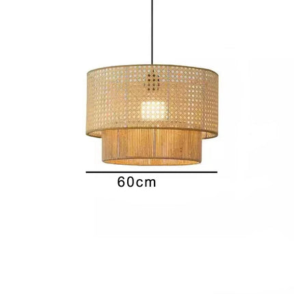 Suspension rotin tissée main Wabi-Sabi japonaise, lumière chaleureuse pour salle à manger et chambre