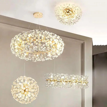 Suspension LED en cristal nordique moderne G9 pour intérieur élégant