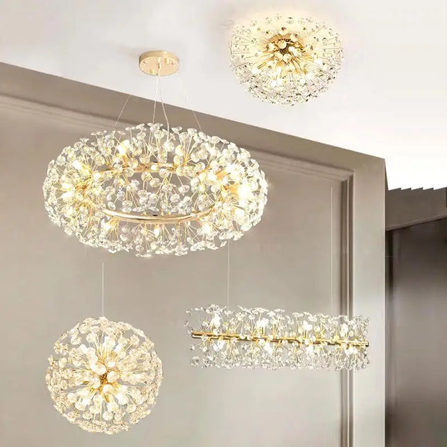 Suspension LED en cristal nordique moderne G9 pour intérieur élégant