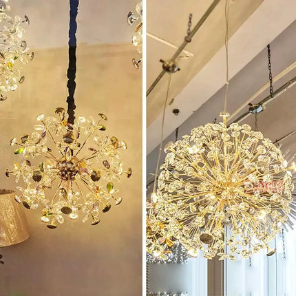 Suspension LED en cristal nordique moderne G9 pour intérieur élégant