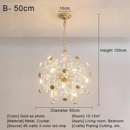 Suspension LED en cristal nordique moderne G9 pour intérieur élégant