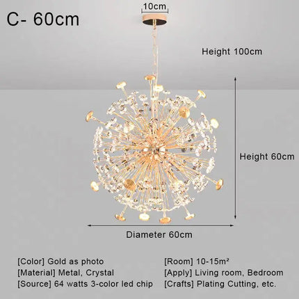 Suspension LED en cristal nordique moderne G9 pour intérieur élégant