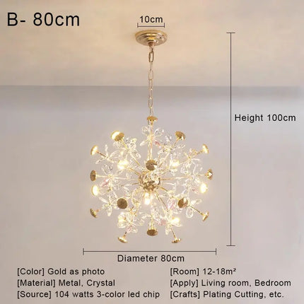 Suspension LED en cristal nordique moderne G9 pour intérieur élégant