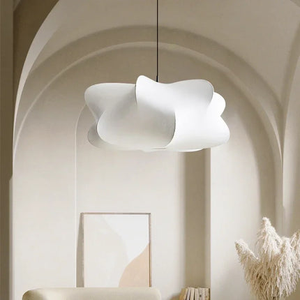 Suspension Plafonnier Japonais en Soie LED, Ambiance Chaleureuse pour Salon, Bar ou Boutique