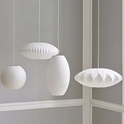 Suspension moderne en soie blanche, lustre LED pour salon et hôtel