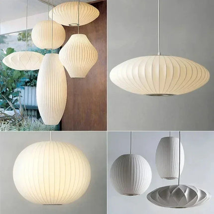 Suspension moderne en soie blanche, lustre LED pour salon et hôtel