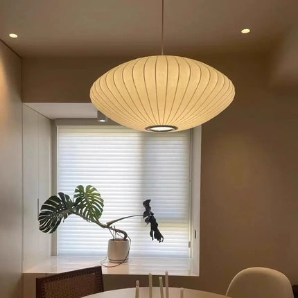 Suspension moderne en soie blanche, lustre LED pour salon et hôtel