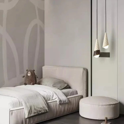 Suspension LED en céramique motif crème glacée, lumière douce pour chambre d’enfant