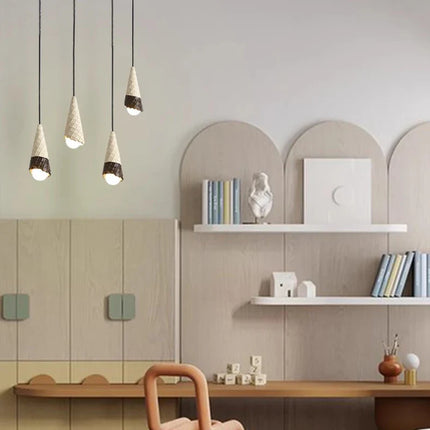 Suspension LED en céramique motif crème glacée, lumière douce pour chambre d’enfant