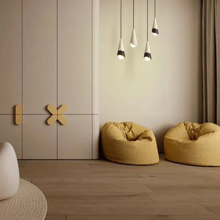 Suspension LED en céramique motif crème glacée, lumière douce pour chambre d’enfant