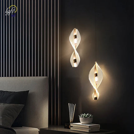 Suspension LED nordique en acrylique, lumière chaude et naturelle pour intérieur