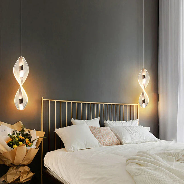 Suspension LED nordique en acrylique, lumière chaude et naturelle pour intérieur