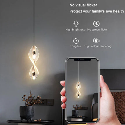 Suspension LED nordique en acrylique, lumière chaude et naturelle pour intérieur