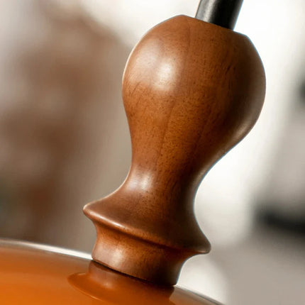 Suspension acrylique marron avec ampoule E27 bois foncé, fil réglable, ambiance cosy