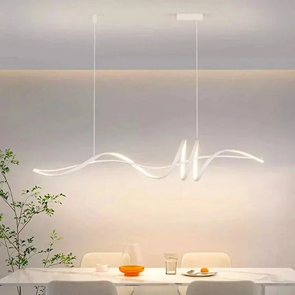 Suspension LED moderne en aluminium blanc pour salon et salle à manger
