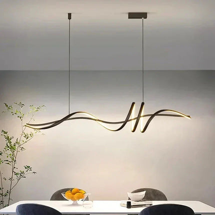 Suspension LED moderne en aluminium blanc pour salon et salle à manger