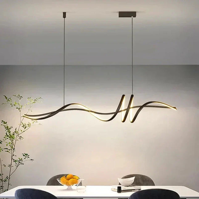 Suspension LED moderne en aluminium blanc pour salon et salle à manger