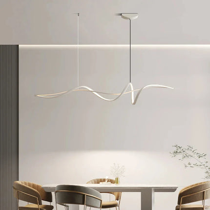 Suspension LED moderne en aluminium blanc pour salon et salle à manger