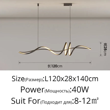 Suspension LED moderne en aluminium blanc pour salon et salle à manger