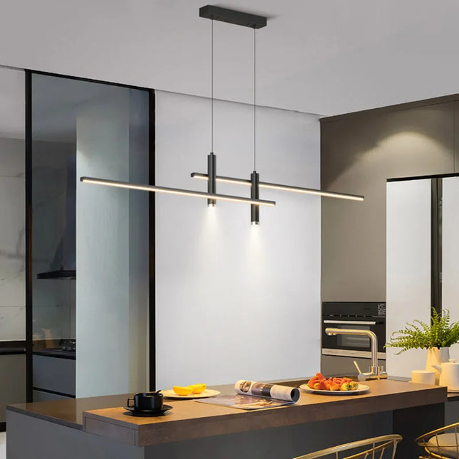 Suspension moderne nordique en métal, lumière chaude réglable, design minimaliste