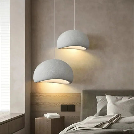 Suspension Wabi Sabi design artisanal LED E27 pour salon et salle à manger