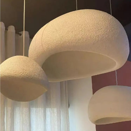Suspension Wabi Sabi design artisanal LED E27 pour salon et salle à manger