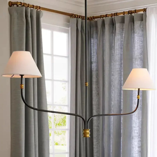 Suspension contemporaine en métal noir mat - LED 10-15 m² - MONACO