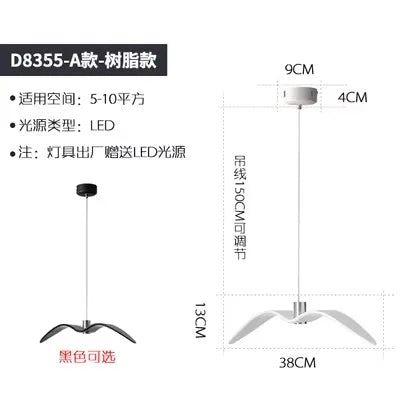Suspension nordique en résine oiseau volant LED pour ambiance cosy