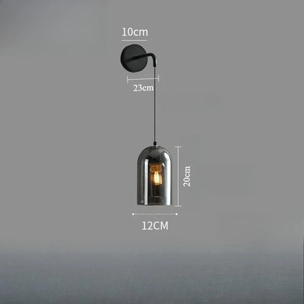 Suspension moderne en verre ambre avec cordon E27 pour salon