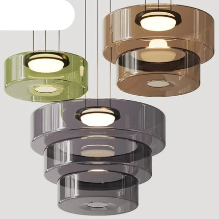 Suspension luxe en verre teinté réglable pour salon et cuisine
