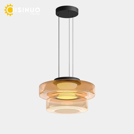 Suspension luxe en verre teinté réglable pour salon et cuisine
