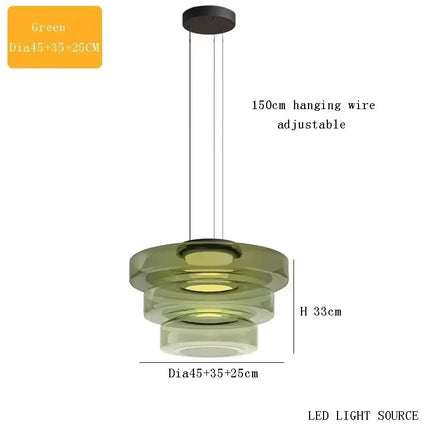 Suspension luxe en verre teinté réglable pour salon et cuisine
