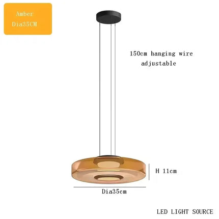 Suspension luxe en verre teinté réglable pour salon et cuisine