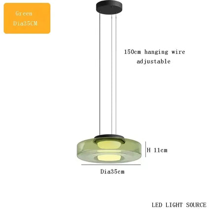 Suspension luxe en verre teinté réglable pour salon et cuisine
