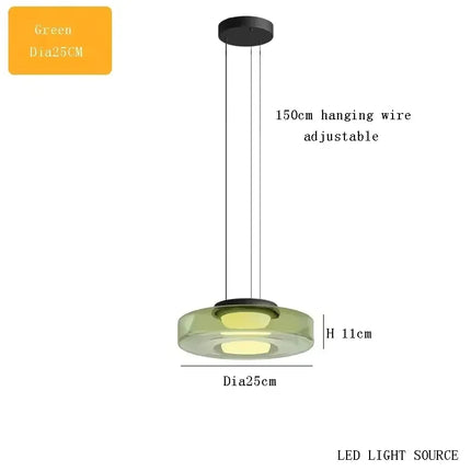 Suspension luxe en verre teinté réglable pour salon et cuisine
