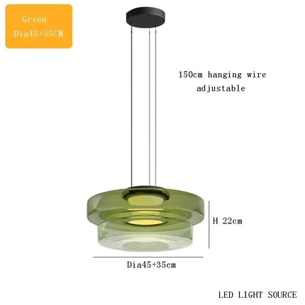 Suspension luxe en verre teinté réglable pour salon et cuisine