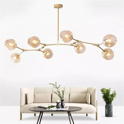 Suspension en verre au design nordique moderne, luminaire intérieur élégant