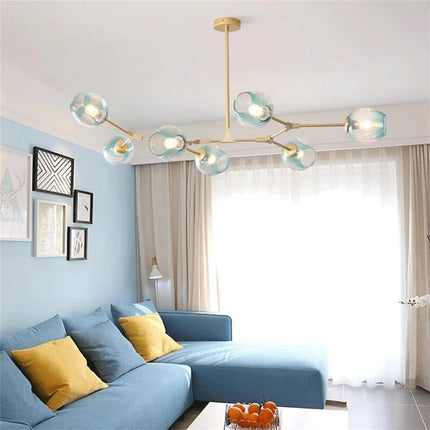 Suspension en verre au design nordique moderne, luminaire intérieur élégant