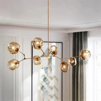 Suspension en verre au design nordique moderne, luminaire intérieur élégant