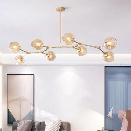 Suspension en verre au design nordique moderne, luminaire intérieur élégant