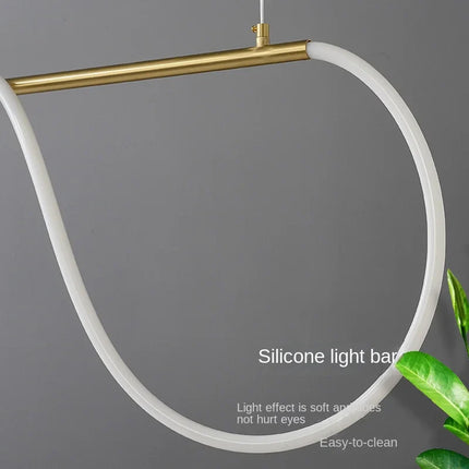 Suspension LED moderne à long tuyau pour salle à manger et bar, lumière chaude