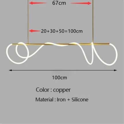 Suspension LED moderne à long tuyau pour salle à manger et bar, lumière chaude