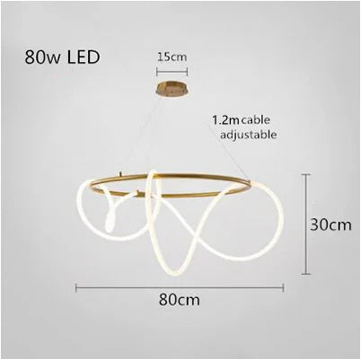 Suspension LED moderne à long tuyau pour salle à manger et bar, lumière chaude