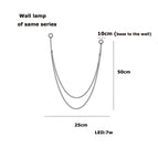 Applique Murale Lampe 25 50cm / Marron leather belt / Noir -|Lumière Naturellle