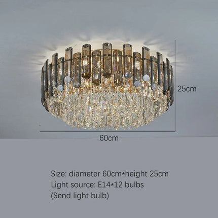Suspension LED en cristal doré design moderne pour intérieur luxueux