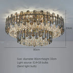 D80cm plafond Double / Lumière chaude(3000k)