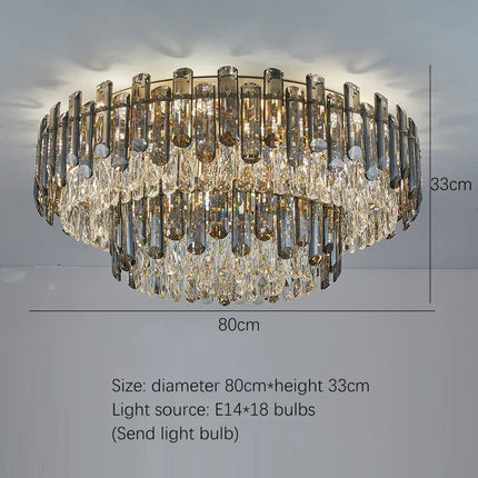 Suspension LED en cristal doré design moderne pour intérieur luxueux