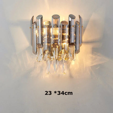 Suspension LED en cristal doré design moderne pour intérieur luxueux