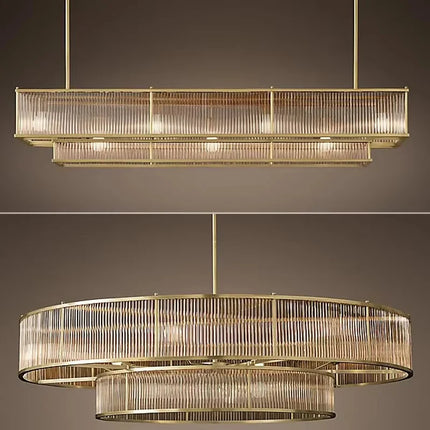 Suspension lustre en cristal doré cuivre, LED luxueuse pour salon et chambre