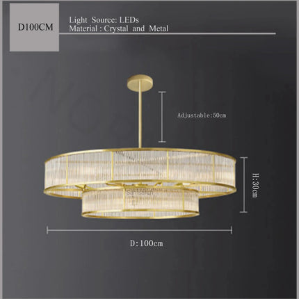 Suspension lustre en cristal doré cuivre, LED luxueuse pour salon et chambre